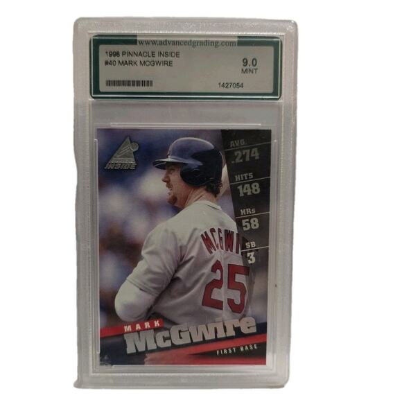 1998 Pinnacle Inside Mark McGwire #40 Advanced Grading Graded 9-Mint - Picture 1 of 2